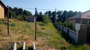 Монтаж Забора из штакетника на склоне по этапам.