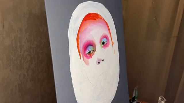 Реалистичный портрет акриловыми красками. Ускоренный процесс рисования. Timelapse. Яркий портрет.