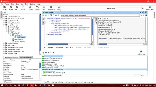 First Test Case in SoapUI and Assertions and checkpoints usage