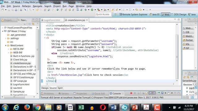 JSP Session Management смотреть онлайн