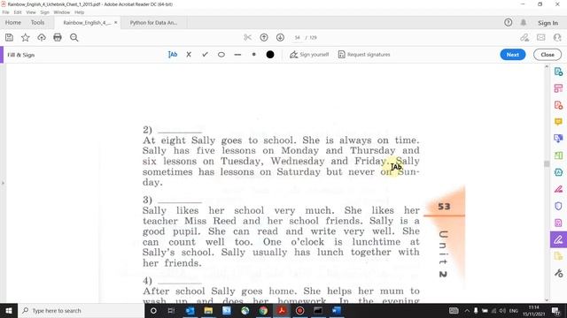 Учебник Rainbow Афанасьева 4 класс. Unit 2 (Step 6)