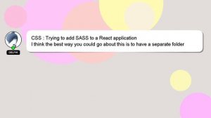 CSS : Trying to add SASS to a React application