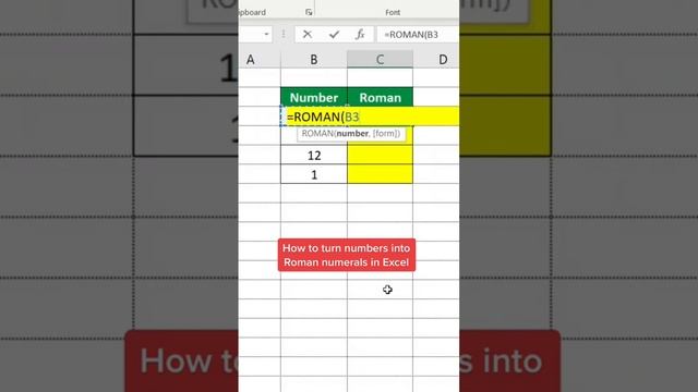 How to Turn Numbers to Roman Numerals in Excel! #excel