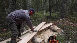 ЛЕСНАЯ ИЗБА. ПРОПАЛА СОБАКА. СДЕЛАЛ НАВЕС. ПИЛОРАМА В ДЕЛЕ. Добрые походы 2021
