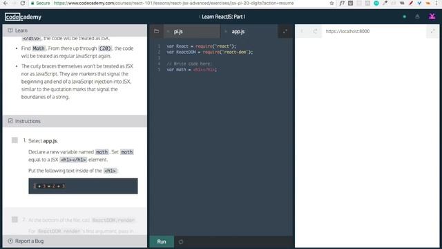 Learn React With CodeCademy - All About JSX смотреть онлайн