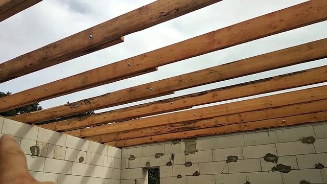 41. Межэтажное деревянное перекрытие в доме из газобетона . Начало
