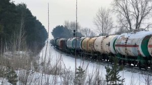 Проезд тепловоза 2ТЭ25КМ в сторону станции Набережные Челны