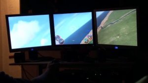 IL2 Sturmovik 1946 flight sim - surround - triple screens - matrox - pearl harbour