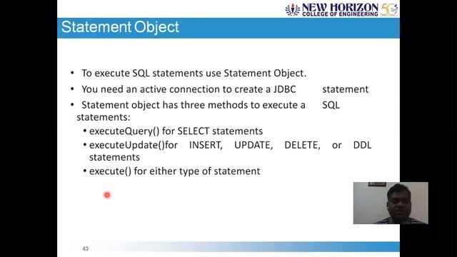 ISE641 - JAVA & J2EE SESSION 4 JDBC PROCESS 2 AND STATEMENT OBJECT (Module 4) смотреть онлайн