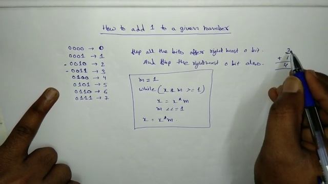 How to add 1 to a given number using bitwise operations in java? смотреть онлайн
