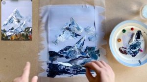 Урок рисования акрилом. Рисуем горы | Как нарисовать горы