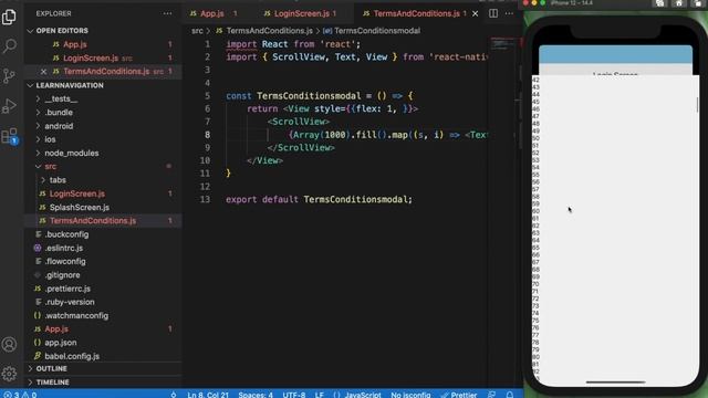Display Modal using React Navigation v6. React-Native Tamil PART. 25