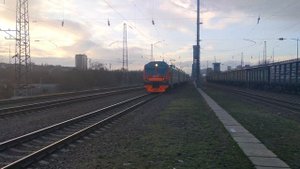 Электропоезд ЭД9М-0207 сообщением Ростов-Главный - Тихорецкая