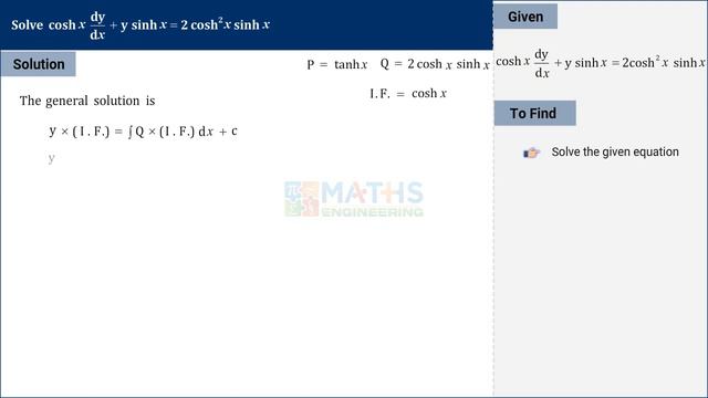 Linear Differential Equation - First Order ODEs | Maths Engineering | Online Course