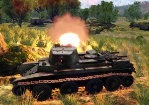 Бой на советских танках БТ-7 и БТ-5 в локации Кубань, War Thunder.