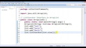 ListIterator Interface in Java | Java ArrayList listIterator() method | ArrayList in Java