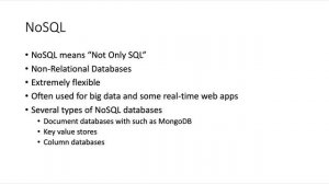 SQL vrs nosql