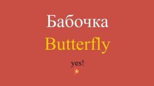 Бабочка по-английски