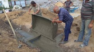 Заливаем бутовый фундамент жидким раствором