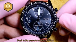 How To Set the Time HUGO BOSS WATCH 1513851 Pilot Edition Chrono #watchservicebd