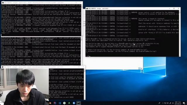 몽고디비 리플리카 셋업 부터 테스트까지 with window10!! / mongodb replica setup смотреть онлайн