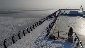 Мариуполь Замерзшее море Городской пляж. январь 2021 Мариуполь
