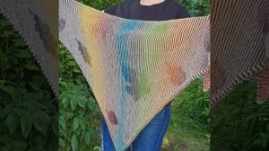 Платок шаль бактус на осень Листопад (иллюзорное вязание). Leaf-fall Shawl (Illusion Knitting)