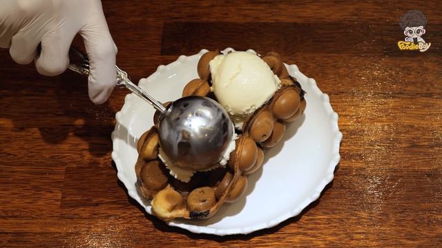 쵸코 아이스크림 홍콩와플(Chocolate Ice Cream Hongkong Waffle) - Korean Street Food / 순천 조례동 카페린튼 смотреть онлайн