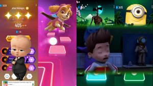 Tiles Hop Edm Rush - Baby Boss vs Paw patrol Skye vs Siren Head vs Minions