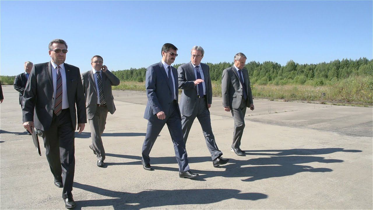 Осмотр аэропортового комплекса «Соколовка» и пресс-подход Вячеслава Гайзера и Александра Нерадько