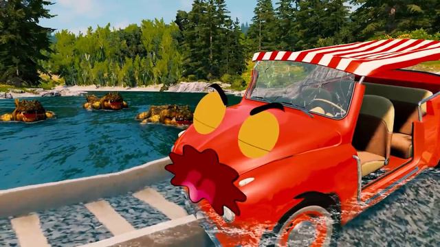 Cars Racing - Cars Train vs Deep Lava - BeamNG.Drive смотреть онлайн