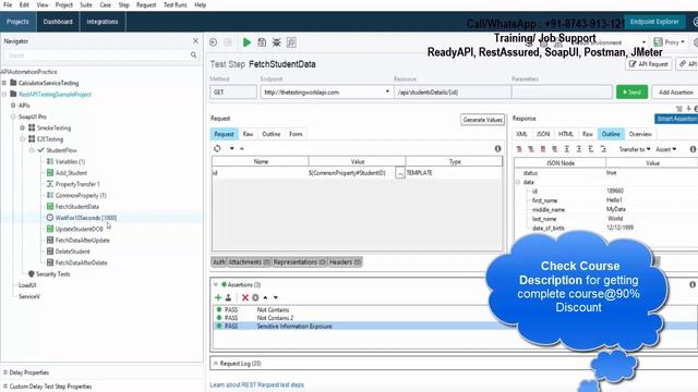 API Testing using ReadyAPI : Delay Test Step смотреть онлайн