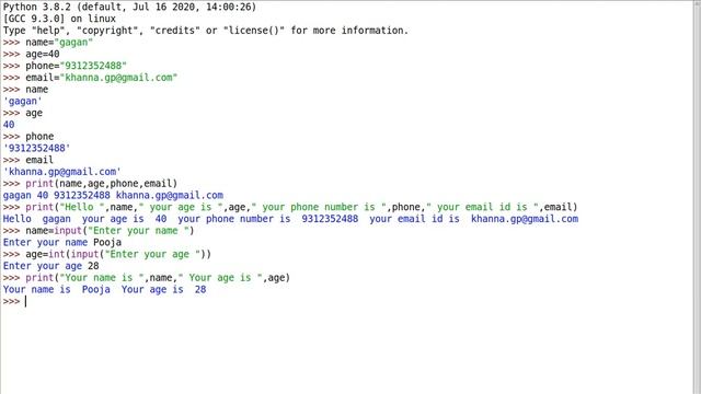 Basic Input Output in Python Programming Language