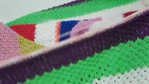 ВЯЗАНИЕ ИЗ ОСТАТКОВ ПРЯЖИ/ПЛЕД СПИЦАМИ/ОКАНТОВКА КРЮЧКОМ/