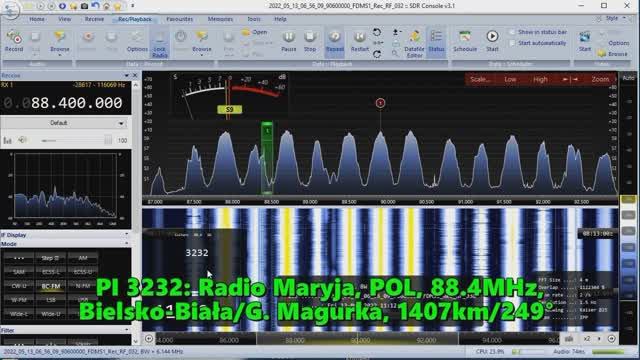 13.05.2022 08:13UTC, [Es], Radio Maryja, POL, 88.4МГц, 1407км