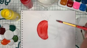 Рисуем с дошколятами яблоко гуашью