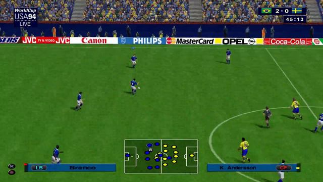 PES6 1994 FIFA World Cup - Sweden vs. Brazil @ Pontiac Silverdome (Group B) смотреть онлайн