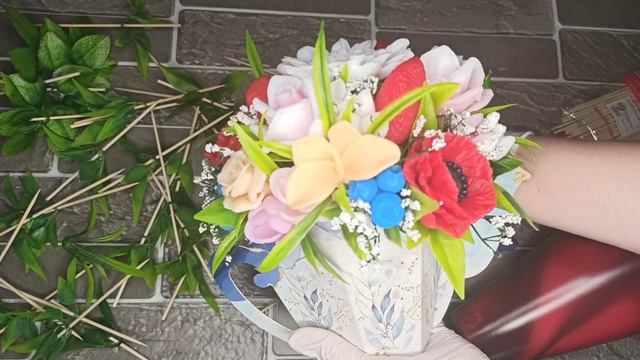 Собираю большие букеты из мыла в картонных кашпо. Мыльные букеты. Букеты ассорти. Цветы из мыла