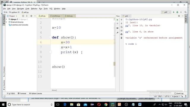 Python scope and global keyword