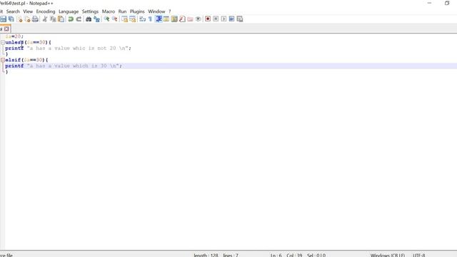 Perl - unless ...elsif statement Example смотреть онлайн