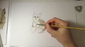 Как нарисовать КОТЁНКА. Рисуем котёнка акварелью