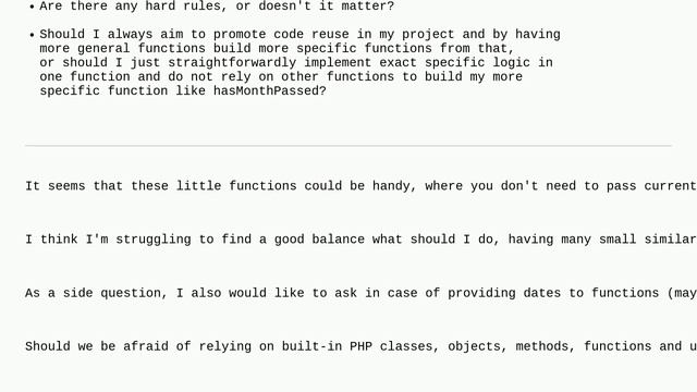 Codereview: Four functions to measure and compare months of duration from one or two dates
