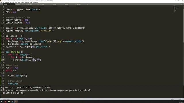 PyGame Beginner Tutorial in Python - 3D Background Effect with Parallax Scrolling