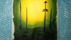 Как нарисовать ЛЕС НОЧЬЮ / How to paint NIGHT FOREST - Простое рисование гуашью / Easy painting