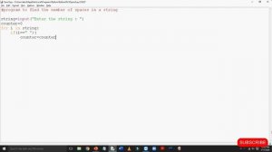 program to count number of spaces in a string