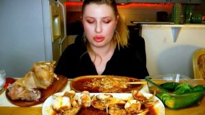 МУКБАНГ | EATING | ОБЖОР , кости , морепродукты, эноки, ЯПОНСКАЯ ЕДА | ASMR | SEAFOOD, japan food