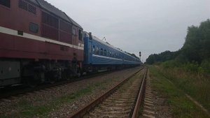 ТЭП70-0545 с поездом №307 Саратов - Барановичи. Прибытие на станцию Белые Берега