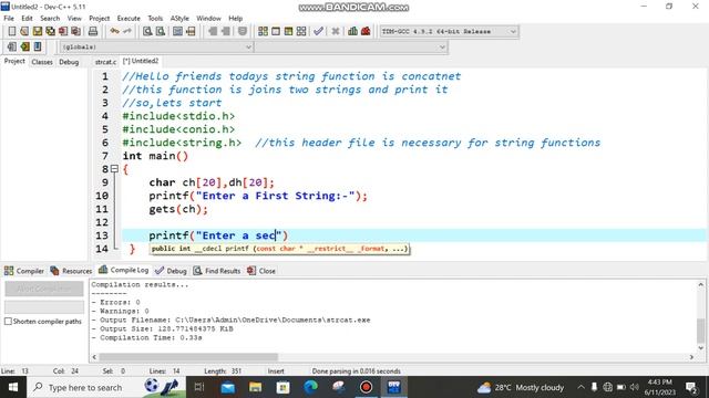 Enter a Two Strings and Print it Using String-Concatenate function in C|@LearnProgramming-ve4mj |