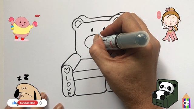 How To Draw a Cute Sofa | рисунок дивана для детей | Bolalar uchun chizilgan divan смотреть онлайн