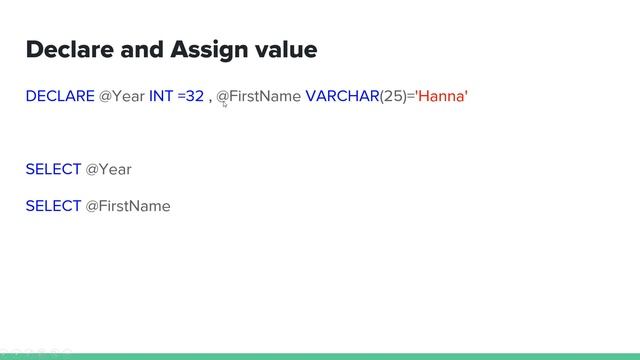 Database Tutorial in Amharic Lesson 5 - Variables